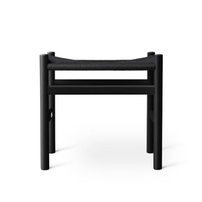 Carl Hansen Wegner CH53 Foot Stool by Hans Wegner Beech Soft Black with Black Paper Cord