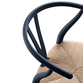 Wegner CH24 Wishbone Chair CHS Soft Blue with Natural Papercord Sculptural Detail