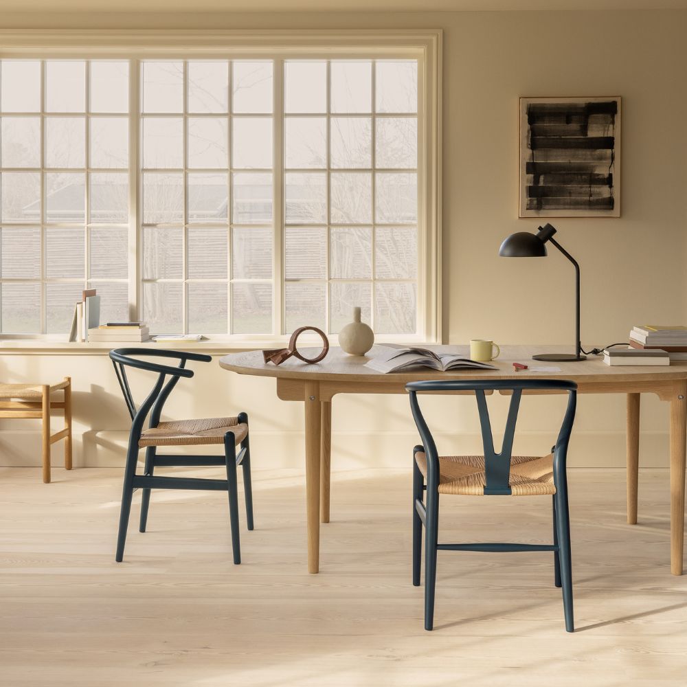 Wegner Wishbone Chairs Ilse Crawford Soft North Sea in Home Office