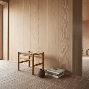 Carl Hansen Wegner CH53 Foot Stool by Hans Wegner in Borge Mogensen's House with Books