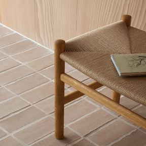 Carl Hansen Wegner CH53 Foot Stool by Hans Wegner Oak Oil Natural Papercord Detail