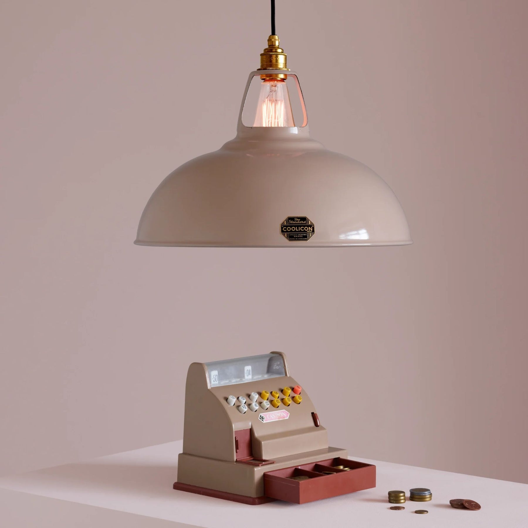 Coolicon Standard Original Large Latte Brown Pendant in Kitchen 