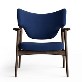 Eikund Veng Lounge Chair Smoked Oak with Dark Blue Fabric Front