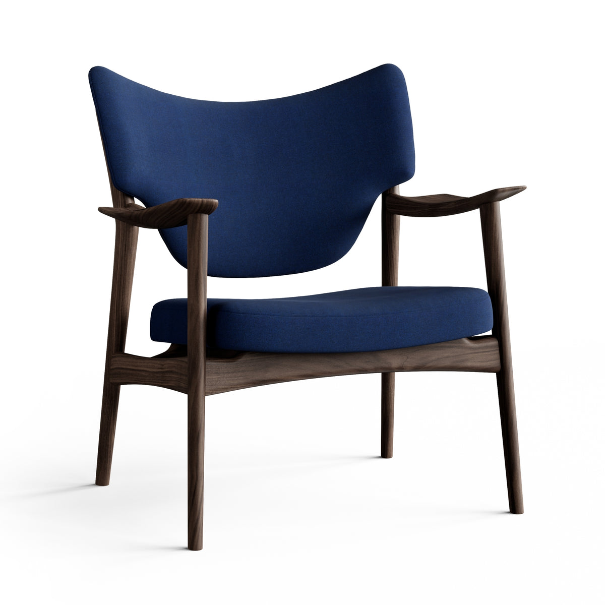 Eikund Veng Lounge Chair Smoked Oak with Dark Blue Fabirc