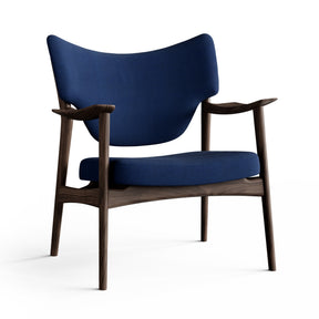 Eikund Veng Lounge Chair Smoked Oak with Dark Blue Fabirc