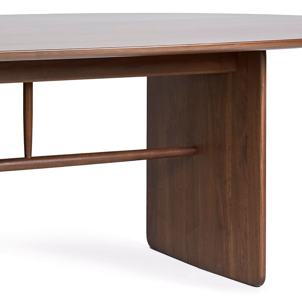 L.ercolani Pennon Dining Table Walnut Edge and Base Detail