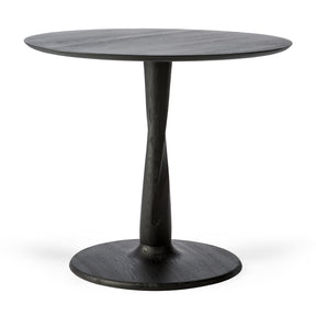 Ethnicraft Black Oak Torsion Dining Table Round 35" 50013