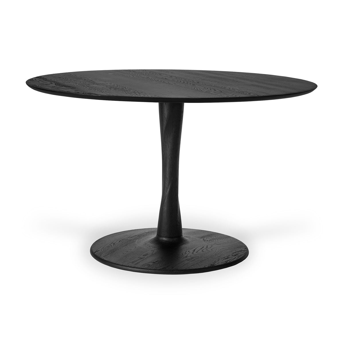 Ethnicraft Black Oak Torsion Dining Table Round 50" 50012