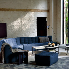 Ethnicraft N701 Sectional Sofa Blue Bermuda in Living Room