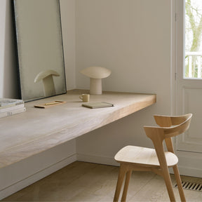 Ethnicraft Oak Bok Dining Chair at Vanity with Mirror