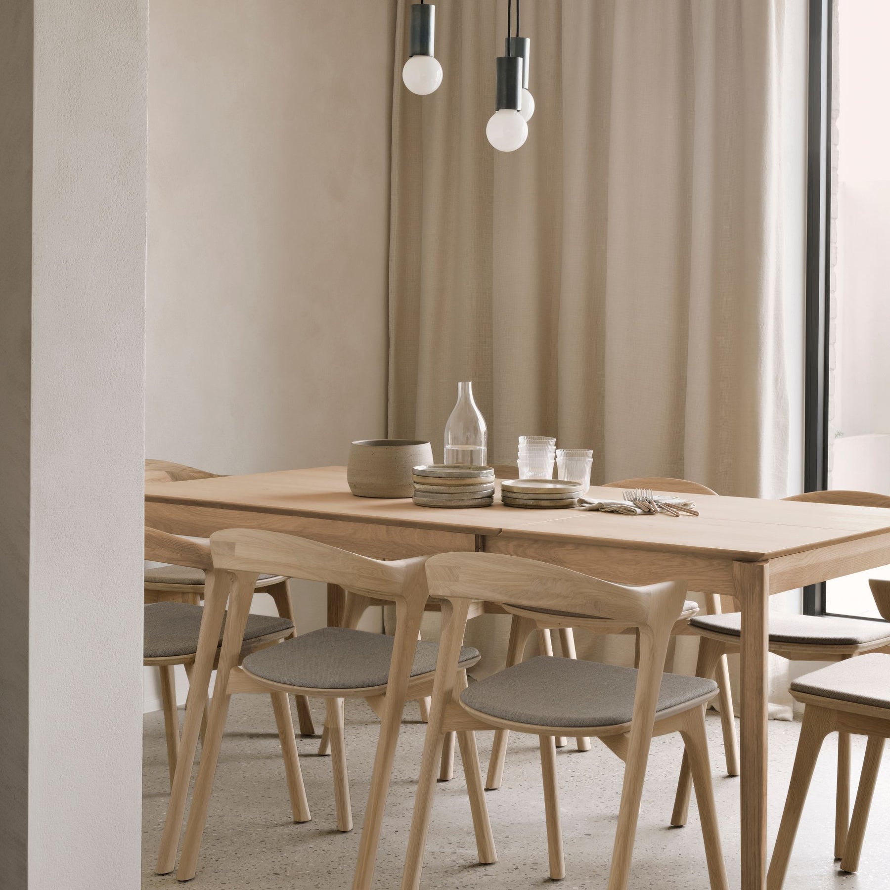 Ethnicraft Oak Bok Dining Table - Extendable