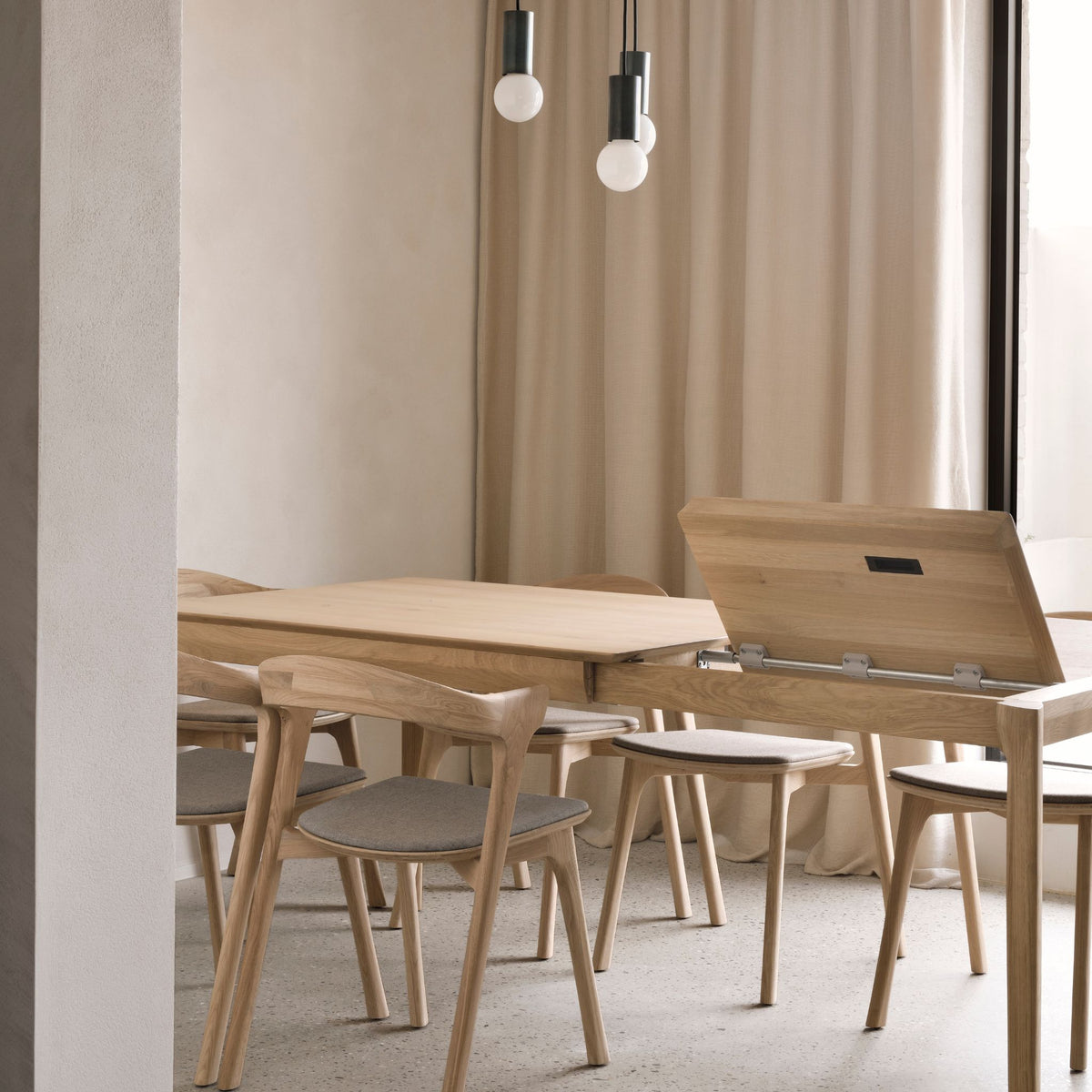 Ethnicraft Oak Bok Dining Table - Extendable