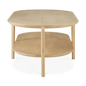 Ethnicraft Oblong Oak Bok Coffee Table with Shelf 51585