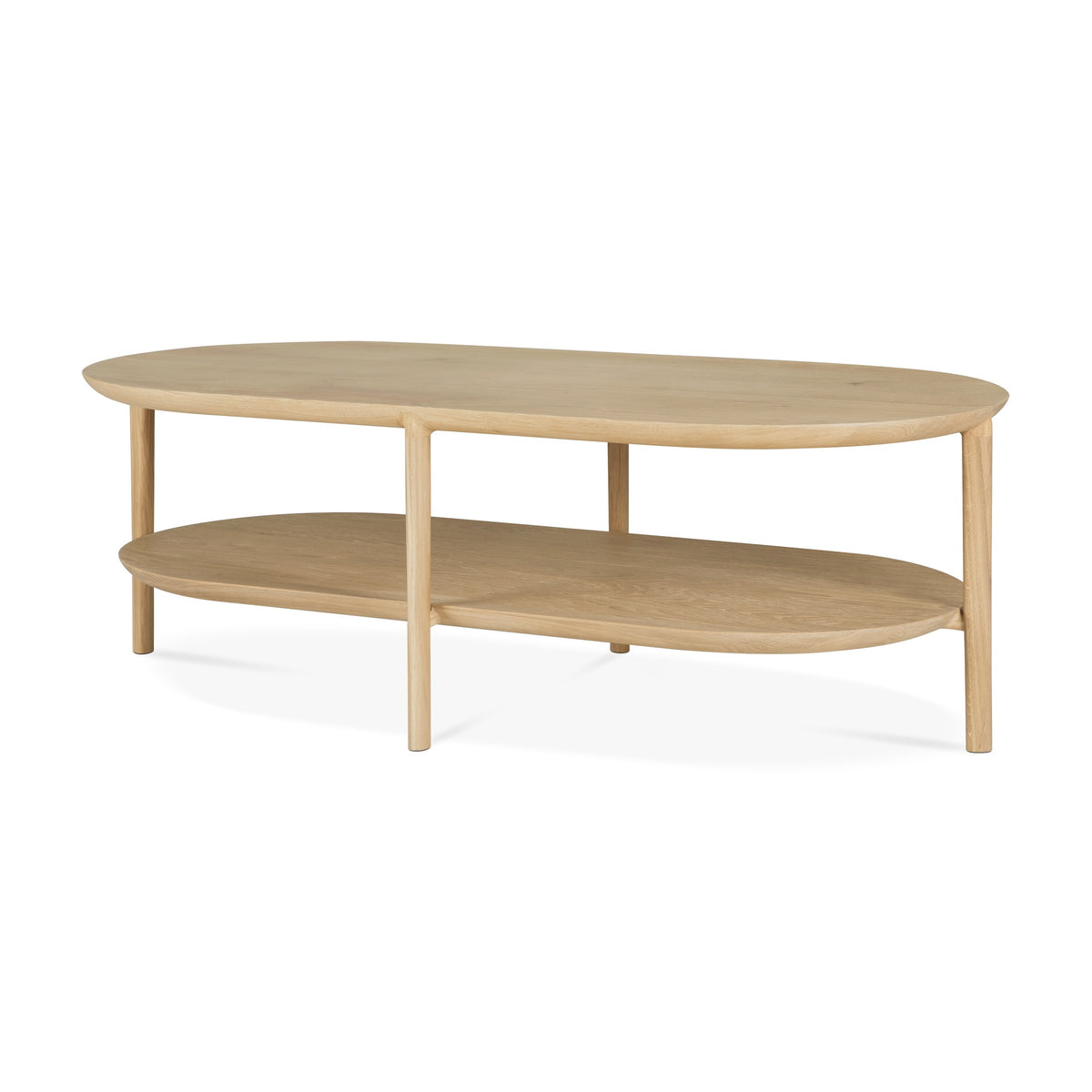 Ethnicraft Oak Bok Coffee Table Oval with Shelf 51585
