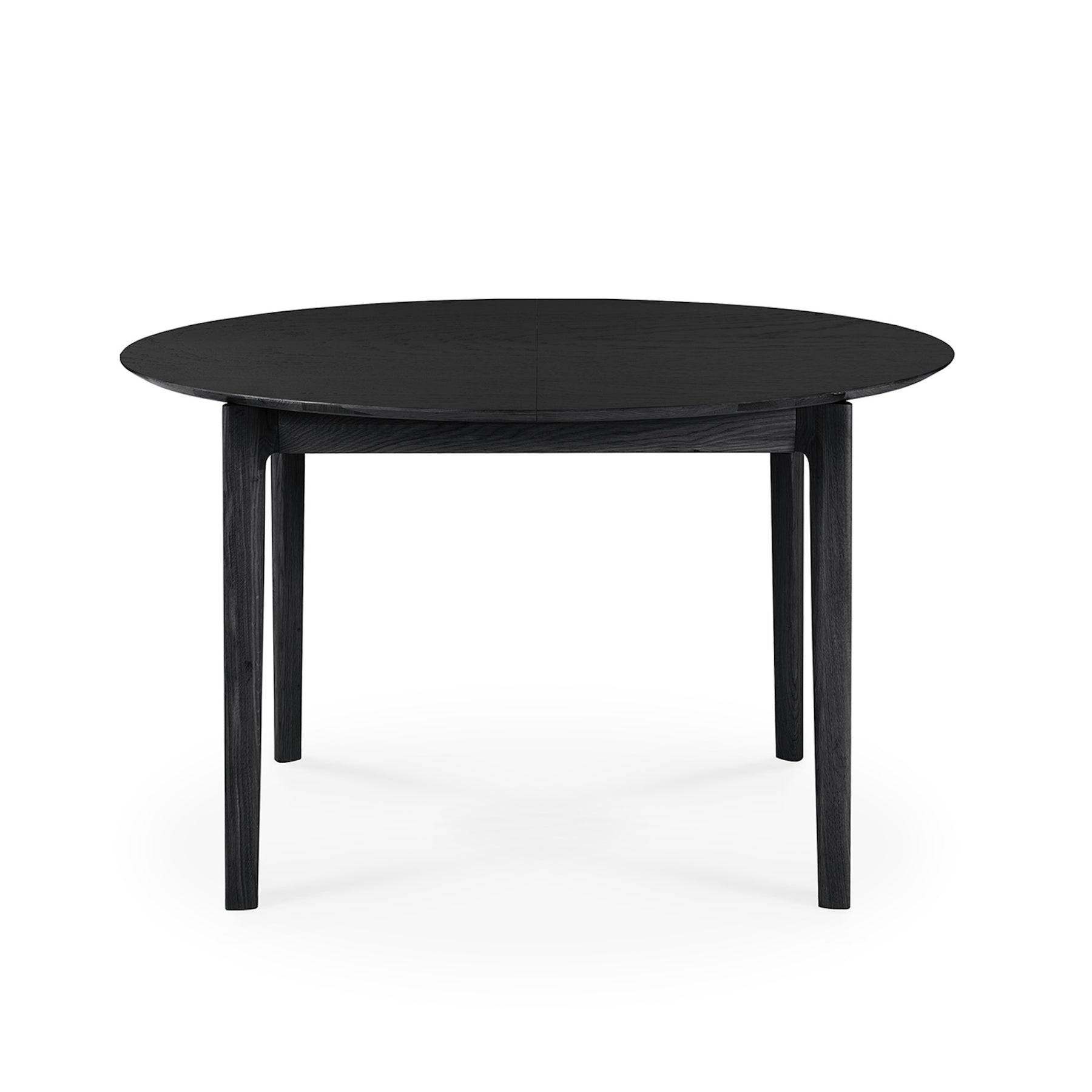 Ethnicraft Black Oak Bok Round Extendable Dining Table 51528 Front