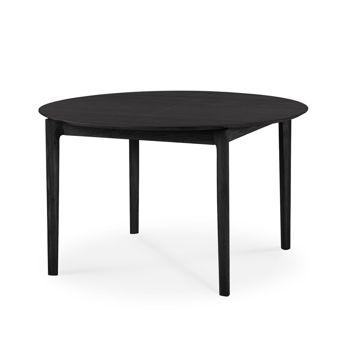 Ethnicraft Black Oak Bok Round Extendable Dining Table 51528