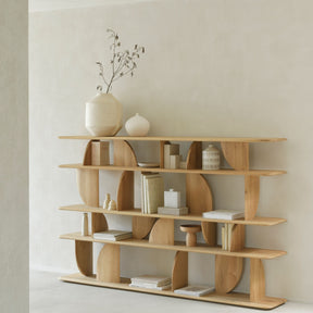 Ethnicraft Oak Geometric Rack Styled Shelves