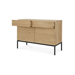 Ethnicraft Oak Ligna Sideboard 2-Door 51114 Angled with Drawers Open