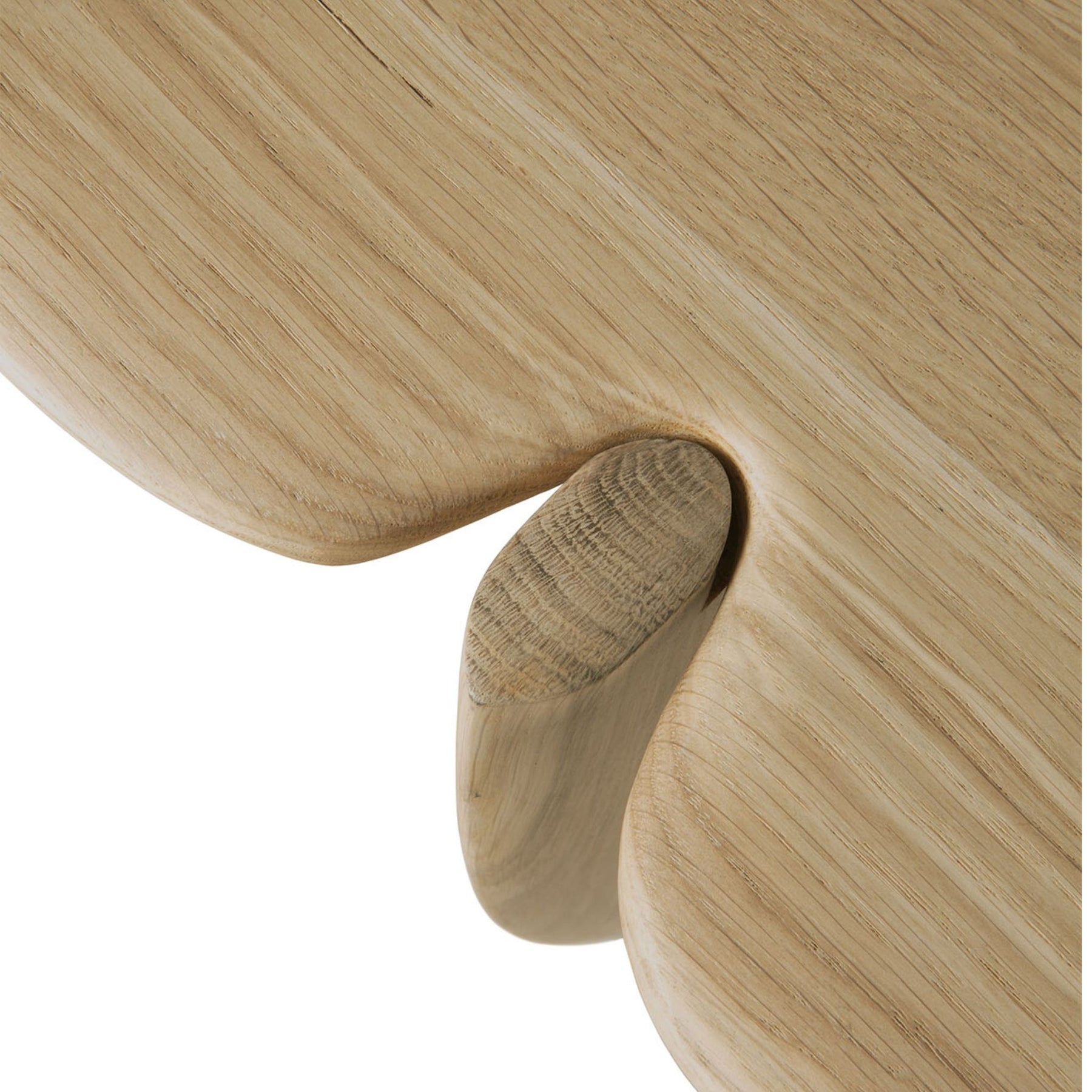 Ethnicraft Pi Coffee Table Oak Top Curves and Joinery Detail Angled