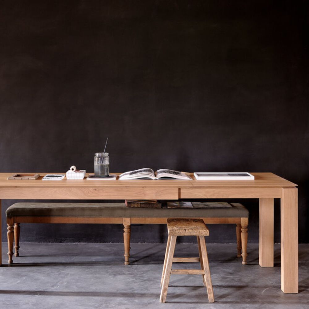Ethnicraft Oak Slice Extendable Dining Table in Artist's Studio