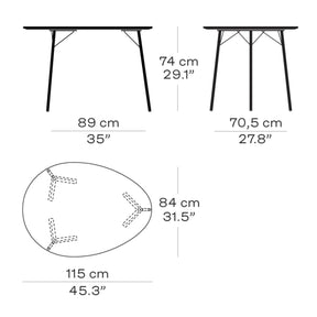Fritz Hansen Egg Table Dimensions