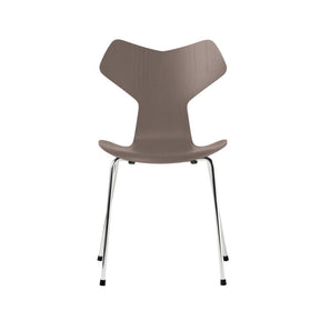 Fritz Hansen Grand Prix Chair Deep Clay Colored Ash with Chrome Legs