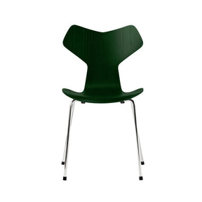 Fritz Hansen Grand Prix Chair Evergreen Colored Ash with Chrome Legs