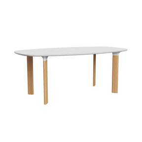 Fritz Hansen JH63 Analog Table White Laminate Top with Oak Legs