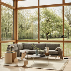 Fritz Hansen Rocking Horse Natural Ash in Living Room with Lissoni Sofa and Kaiser Idell Luxus Floor Lamp