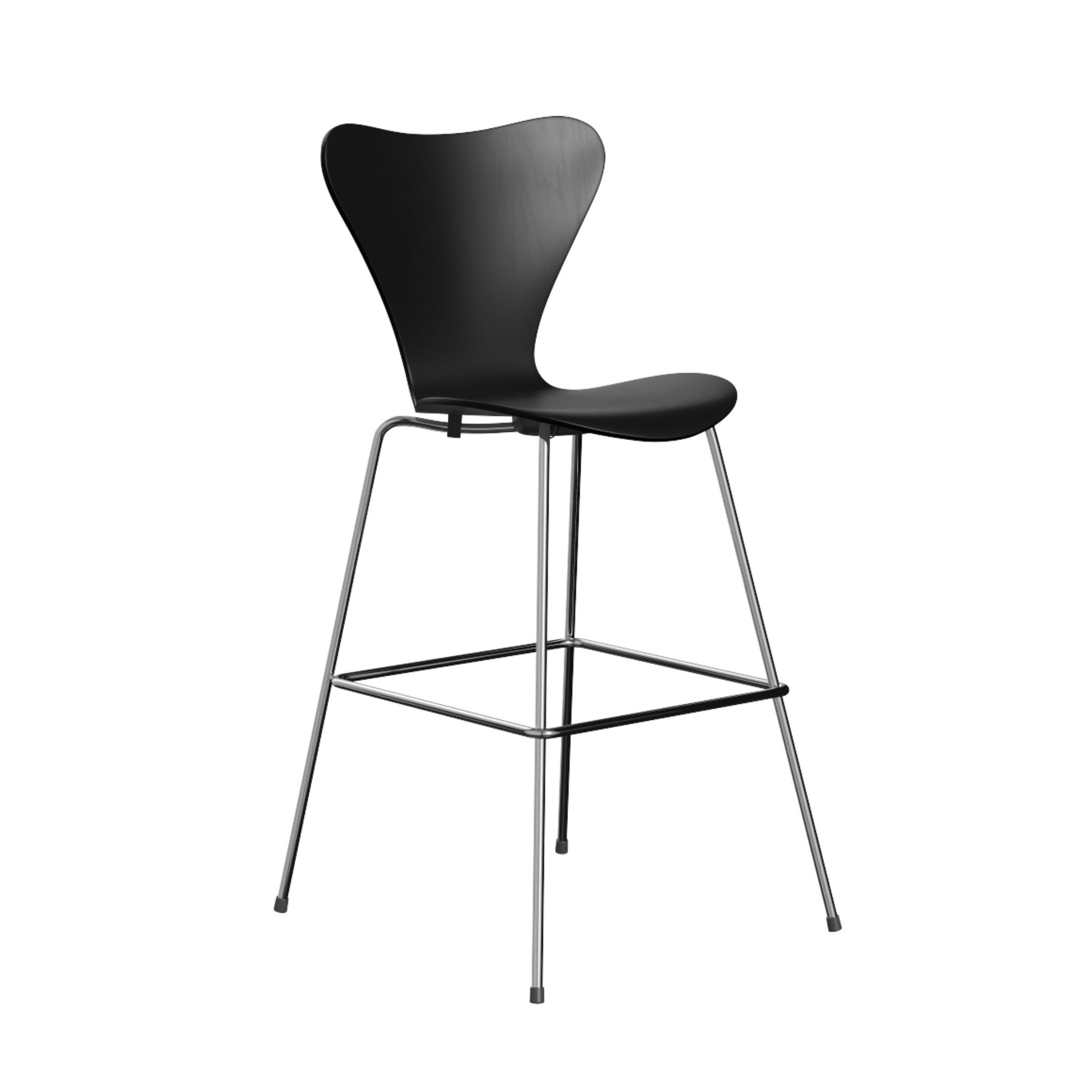 Fritz Hansen Series 7 Bar Stool Black Colored Ash