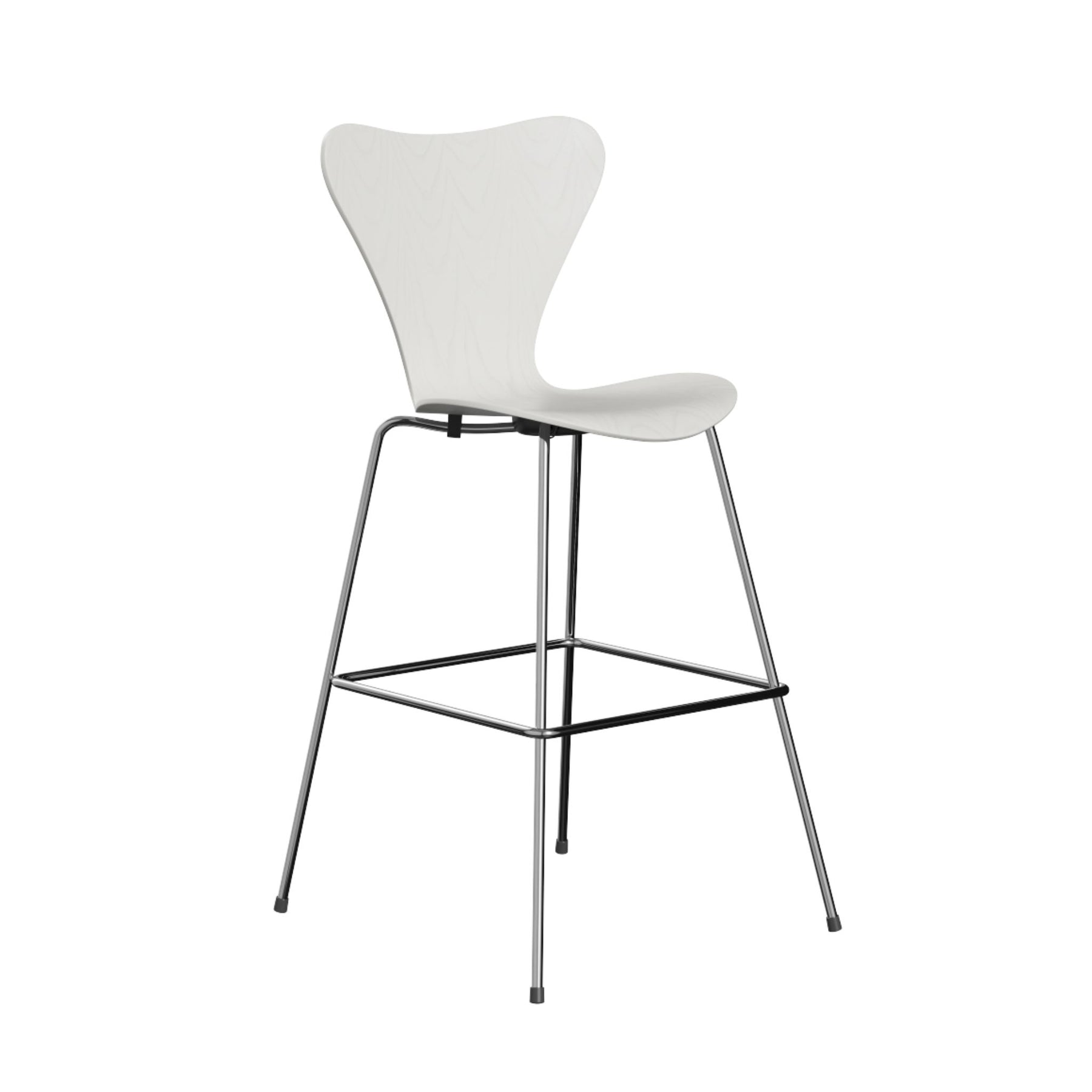 Fritz Hansen Series 7 Bar Stool White Colored Ash