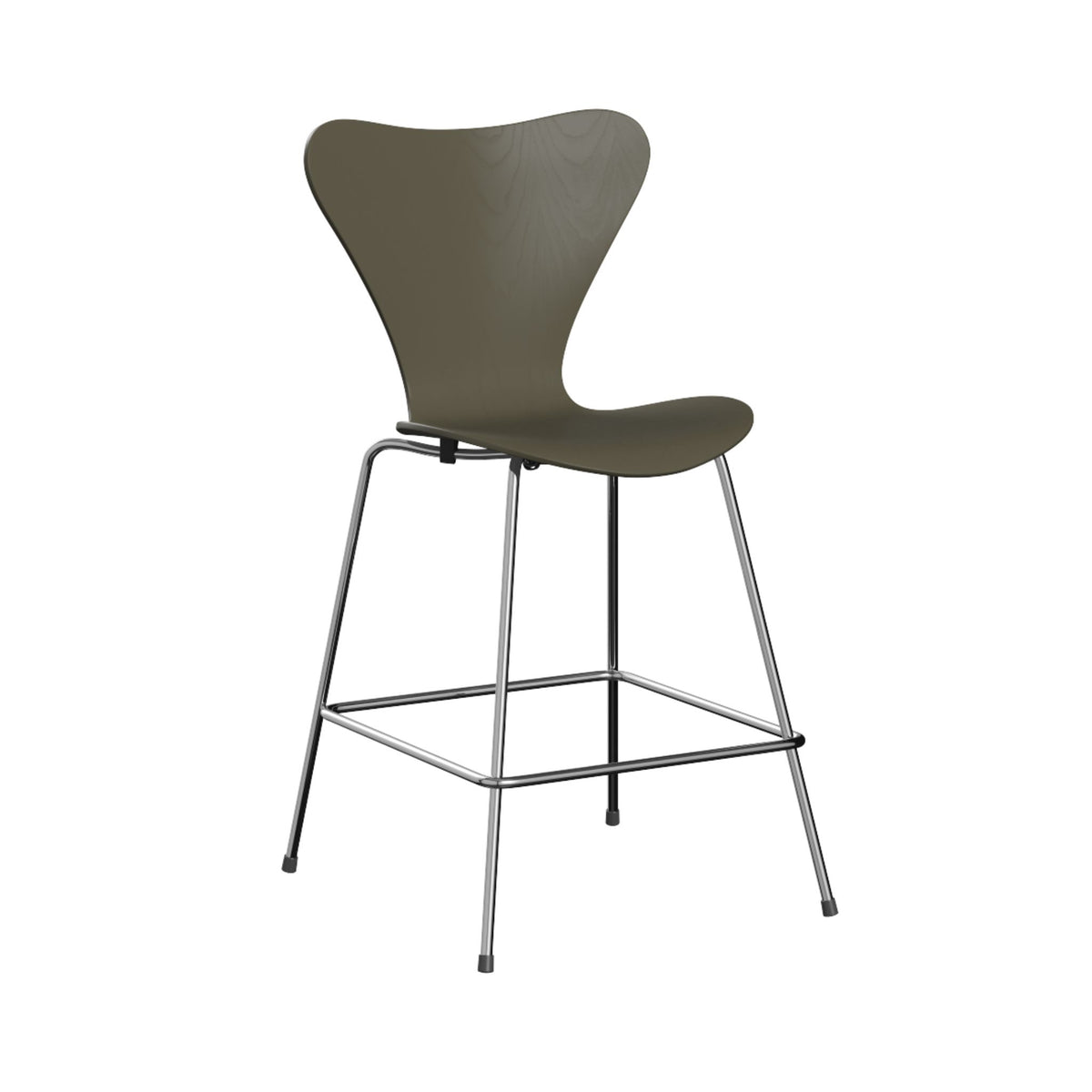 Fritz Hansen Series 7 Counter Stool Olive Green 