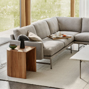 Fritz Hansen Taburet Side Table Cherry by Cecilie Manz in Living Room with Lissoni Sofa