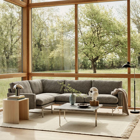 Fritz Hansen Taburet Side Table Cherry by Cecilie Manz in Living Room with Lissoni Sofa and Kaiser Idell Luxus Floor Lamp