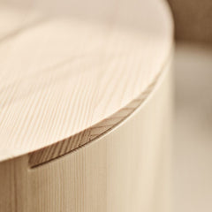 Fritz Hansen Taburet Side Table Pine by Cecilie Manz Curved Edge Detail