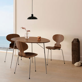 Fritz Hansen Egg Table and  Ant Chairs by Arne Jacobsen in Kitchen by Window