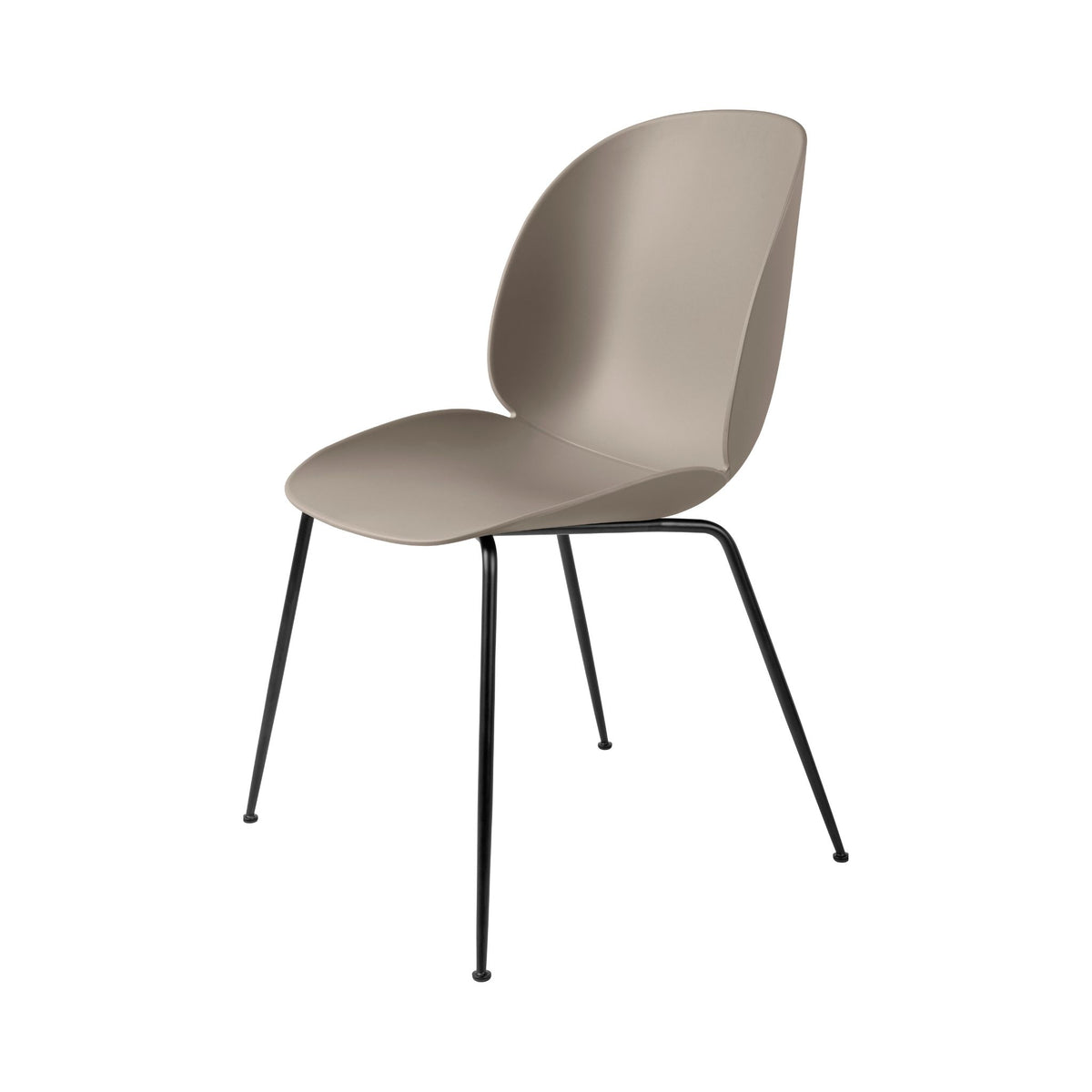 GUBI Beetle Dining Chair Recycled Plastic New Beige Black Base
