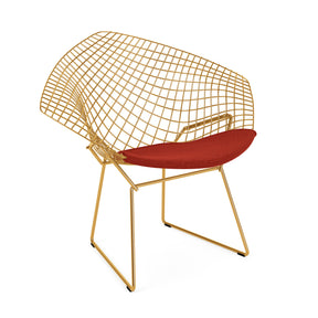 Knoll Bertoia Diamond Chair Gold Classic Boucle Cayenne