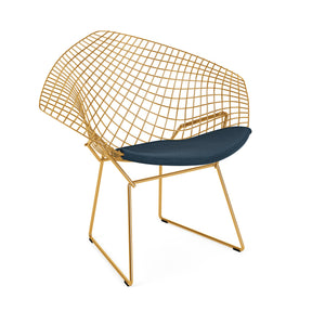 Knoll Bertoia Diamond Chair Gold Hourglass Indigo