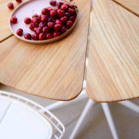 Knoll Richard Schultz Petal Table Teak Petals with Cherries on Top