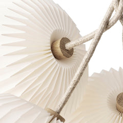 LeKlint Bouquet Chandelier 3-Shades Paper, Oak, Linen Detail