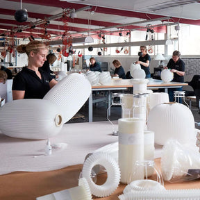 Le Klint Lamella Pendant Lights in the Making Odense Denmark