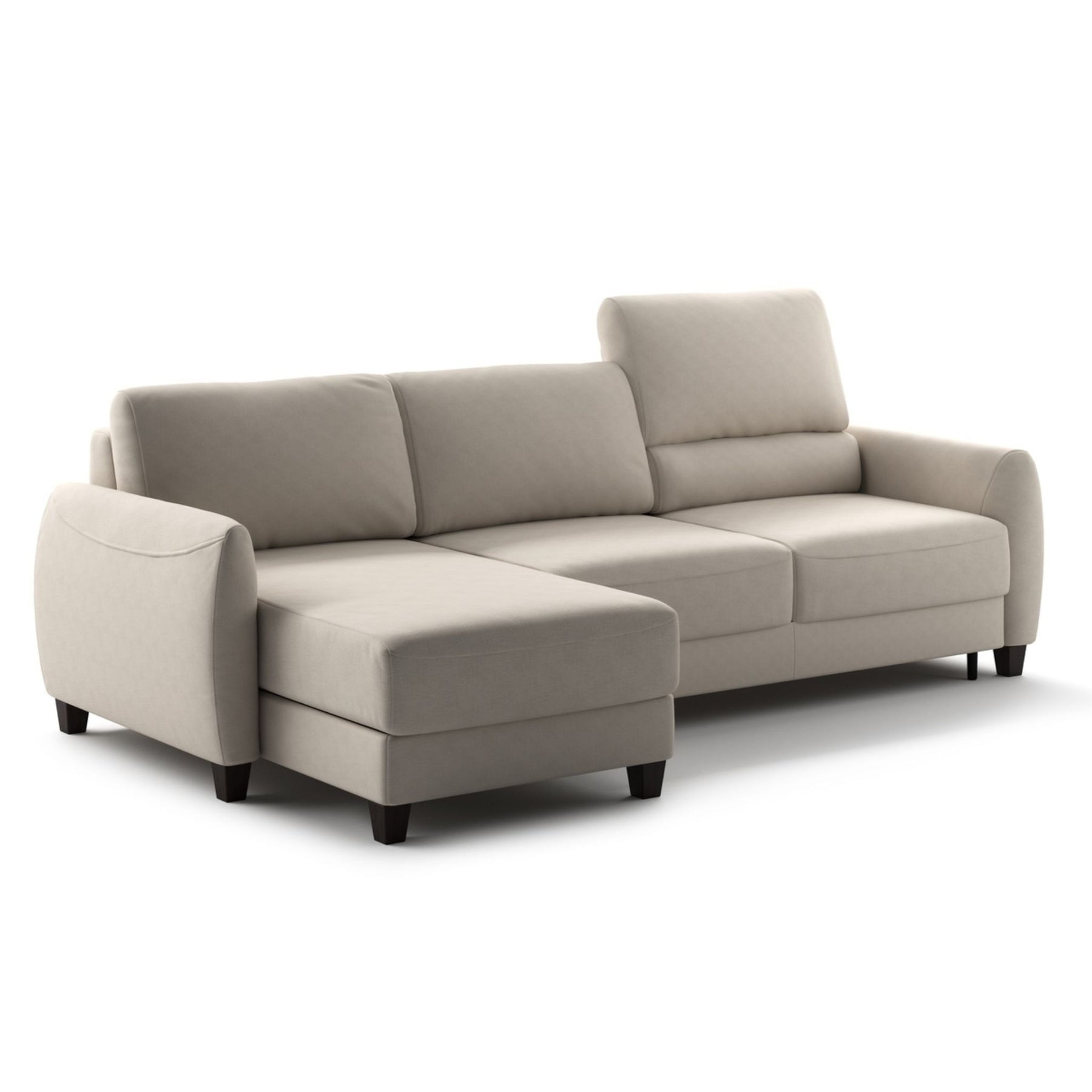Luonto Delta Sleeper Sofa with Reversible Chaise Smoked Birch Legs Cloud 02 Fabric