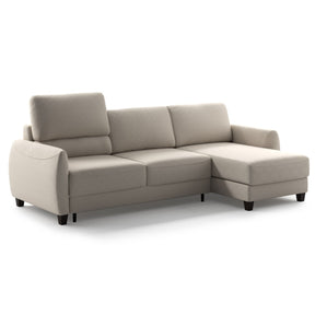 Luonto Delta Sleeper Sofa with Reversible Chaise Smoked Birch Legs Cloud 02 Fabric Chaise on Right