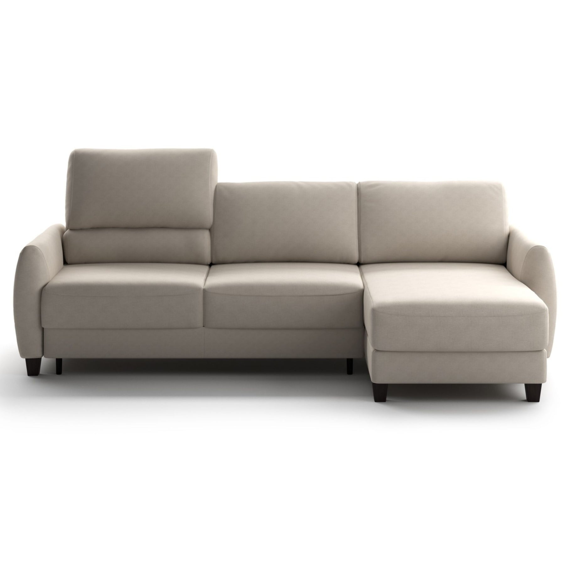 Luonto Delta Sleeper Sofa with Reversible Chaise Smoked Birch Legs Cloud 02 Fabric Front