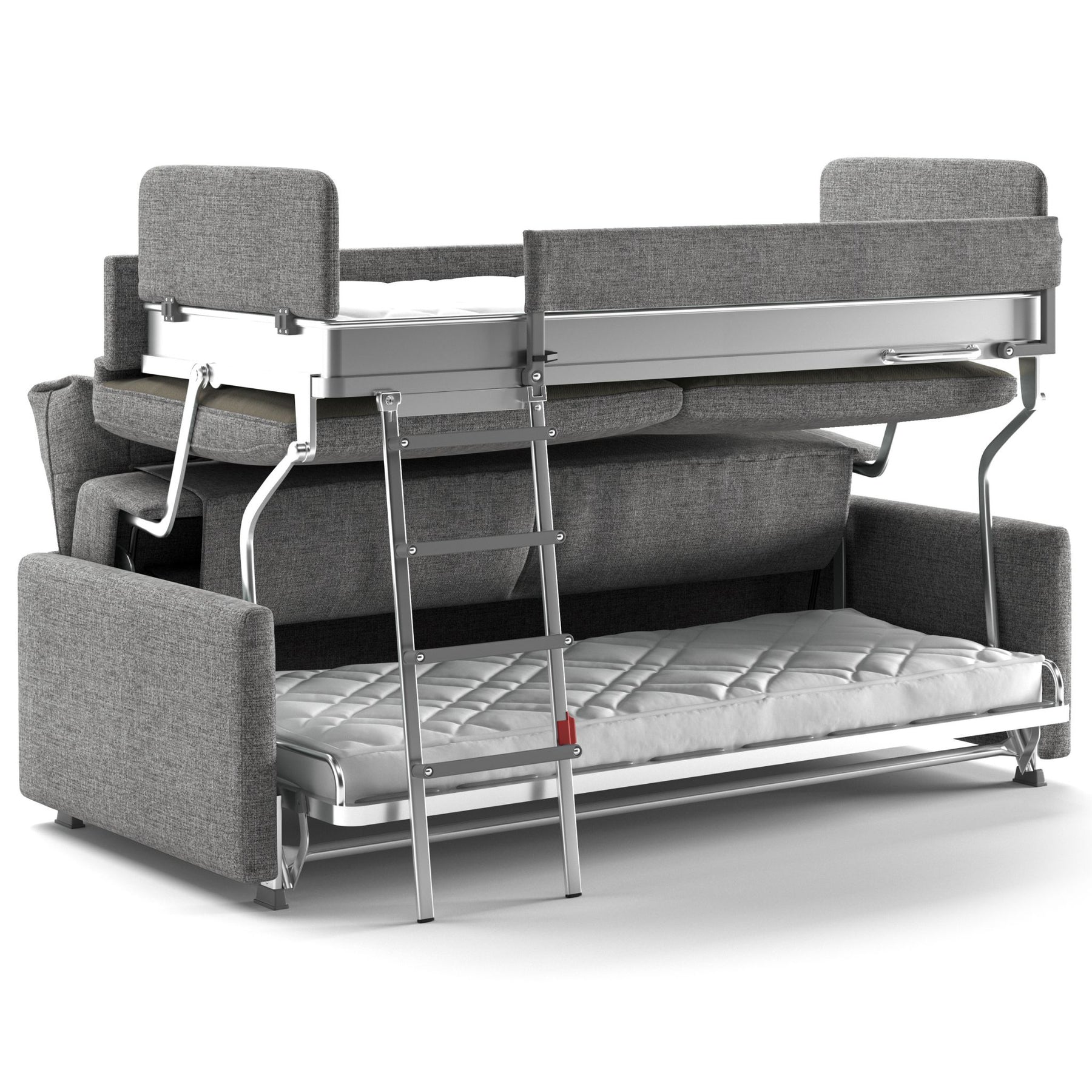 Luonto Elevate Bunkbed Sleeper Sofa Atlantic 07 Fabric Open Angled