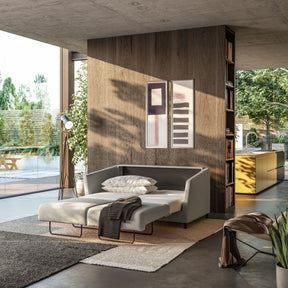 Luonto Erika Loveseat Sleeper Sofa Luna 33 Open in Living Room