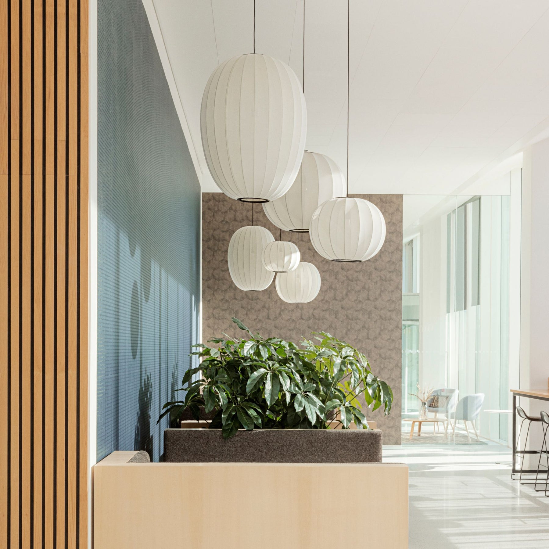 Knit Wit Pendant Lights Pearl White in Microsoft Office Lobby