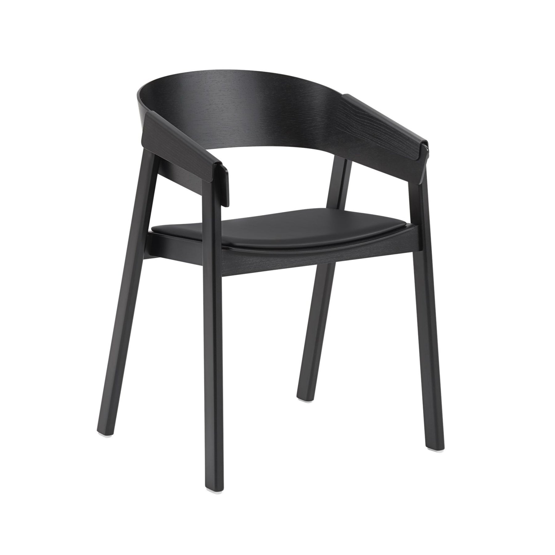 Muuto Cover Armchair Black with Refine Leather Black Seat