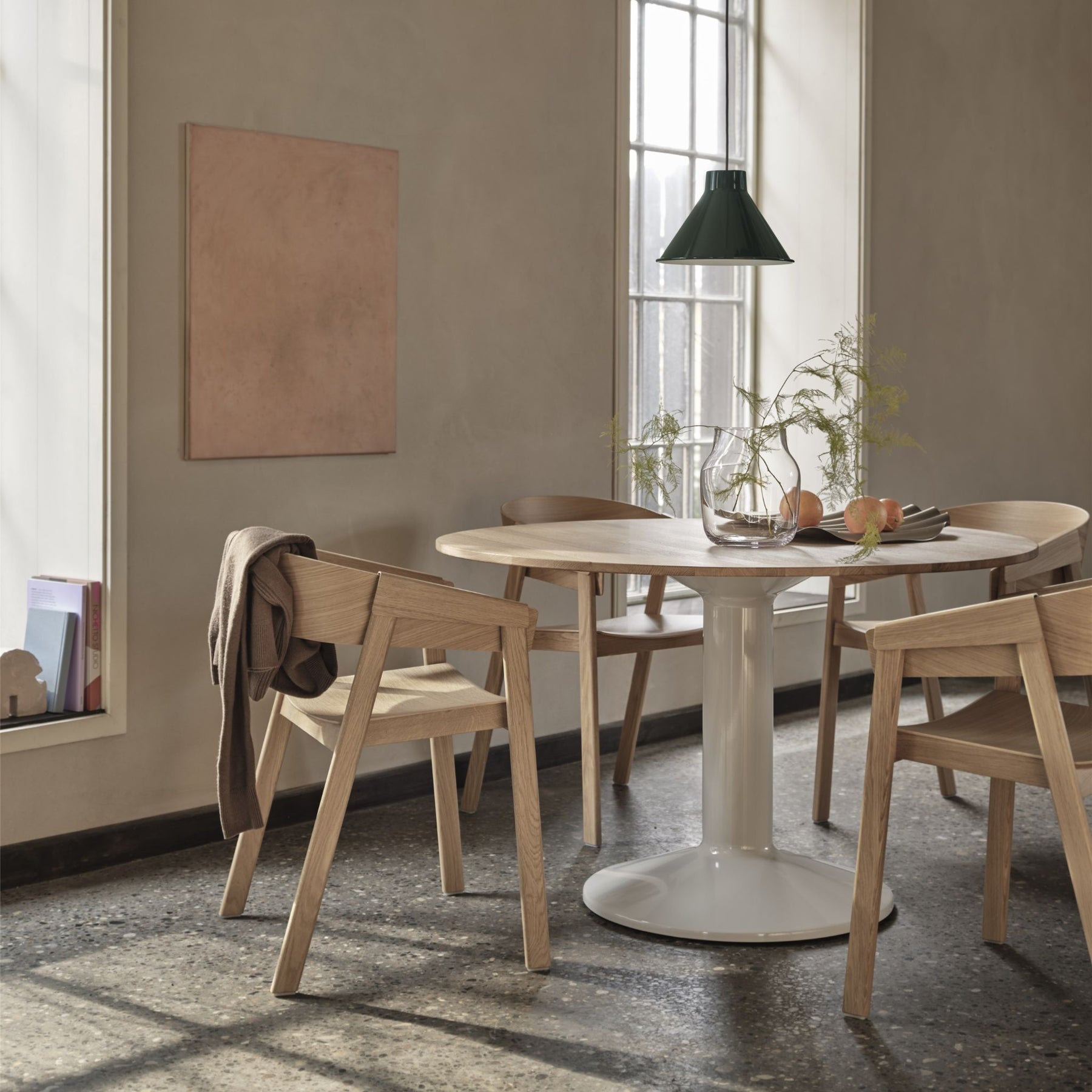 Muuto Cover Armchairs with Midst Dining Table in Copenhagen Loft